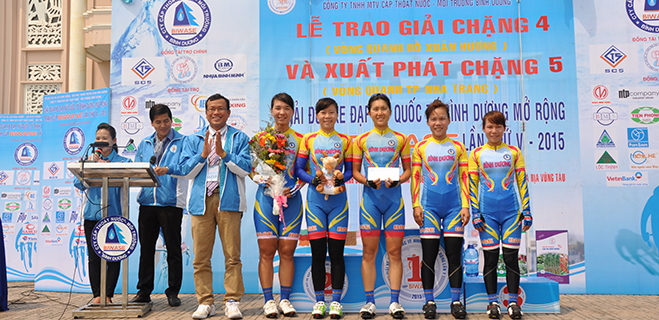 Kết quả chặng 5 - Giải đua xe đạp nữ quốc tế Bình Dương mở rộng tranh cúp BIWASE lần V - năm 2015 - Chặng đua: Vòng quanh thành phố Nha Trang (17km), thi đấu đồng đội tính giờ.