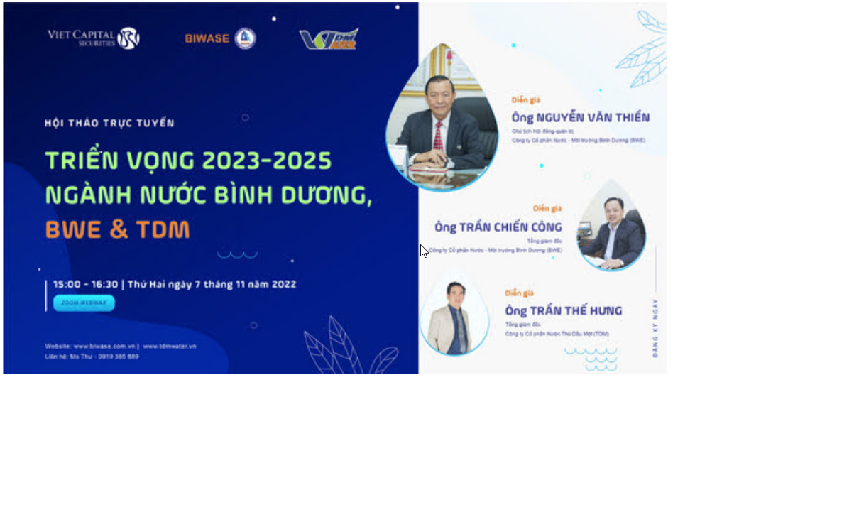 Triển vọng 2023-2025 ngành nước Bình Dương, BWE & TDM / Prospects 2023 – 2025 Binh Duong Water Industry, BWE & TDM